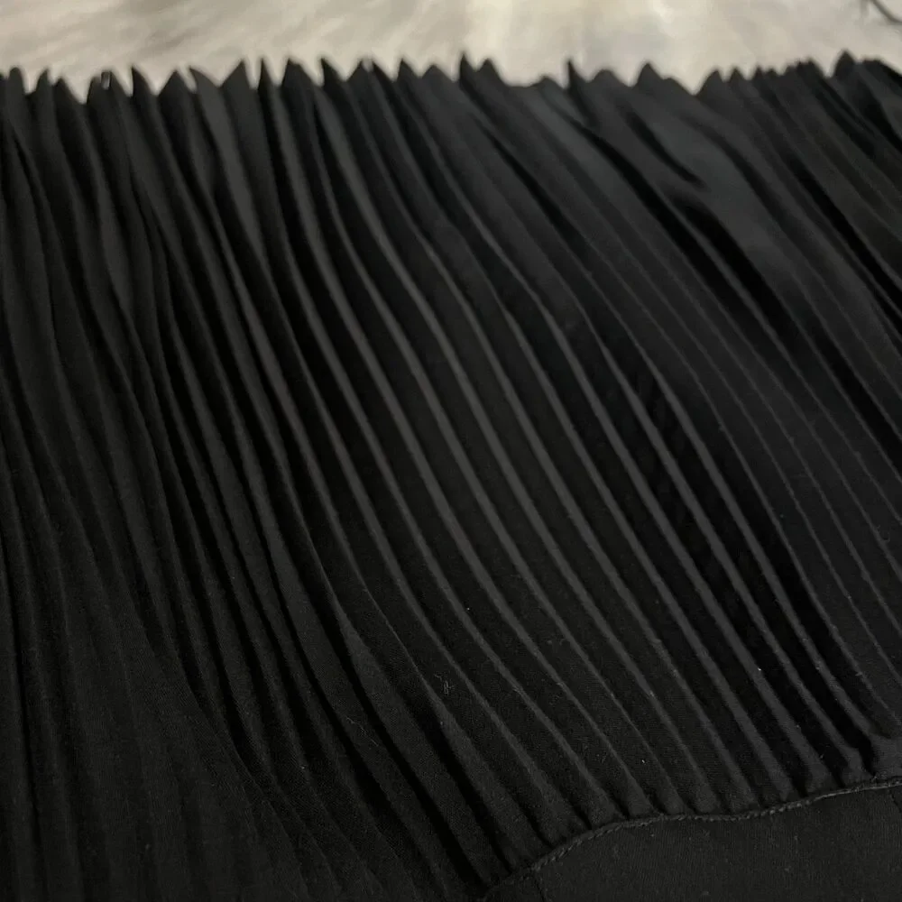 Escada Margaretha Ley Black Pleated Midi Skirt 40